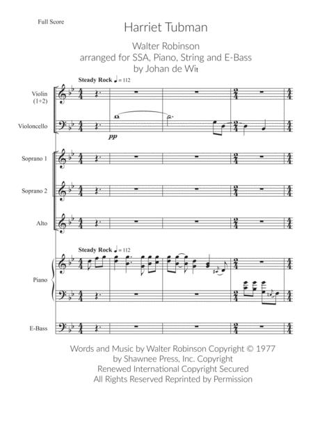 Harriet Tubman For Ssa And Ensemble Sheet Music