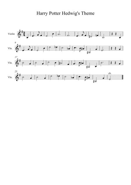 Harry Potter Philosophers Stone Theme For Solo Violin Sheet Music