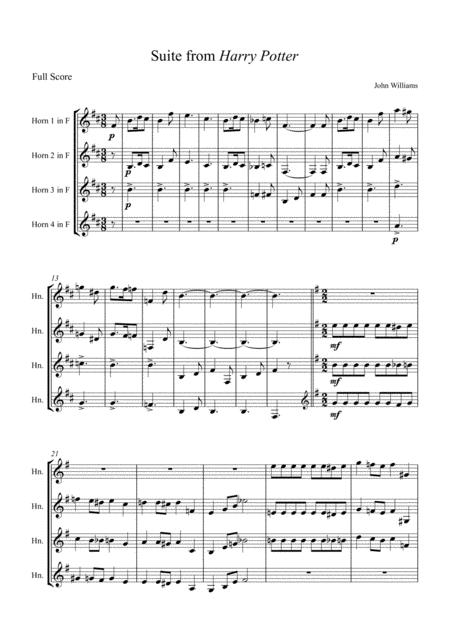 Harry Potter Suite For Horn Quartet Sheet Music