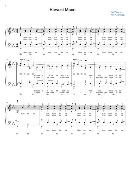 Free Sheet Music Harvest Moon Neil Young Four Voice Acapella