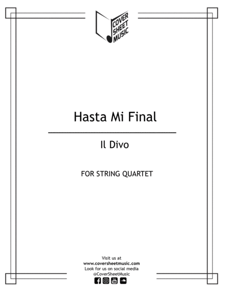 Hasta Mi Final Il Divo String Quartet Sheet Music