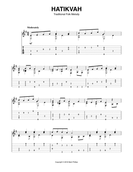 Free Sheet Music Hatikvah