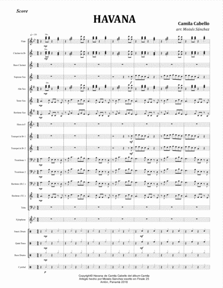 Havana For Marching Band Sheet Music