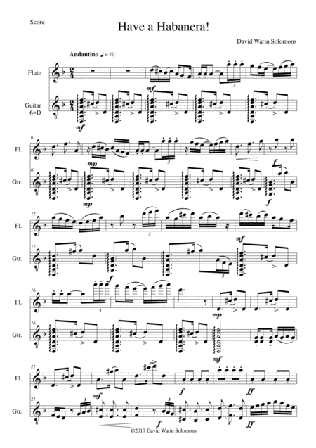 Have A Habanera For Flute And Guitar Sheet Music