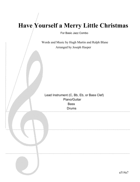 Have Yourself A Merry Little Christmas Basic Combo Sheet Music