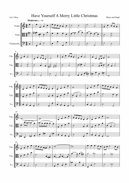 Free Sheet Music Have Yourself A Merry Little Christmas From Meet Me In St Louis Arranged For String Trio Violin Violaand Cello