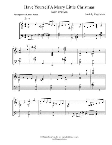 Free Sheet Music Have Yourself A Merry Little Christmas Hugh Martin Sheet Music Jazz Piano