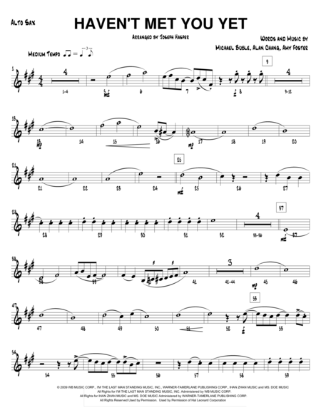 Havent Met You Yet Vocal Solo And Jazz Ensemble Key Of C Parts Only Sheet Music