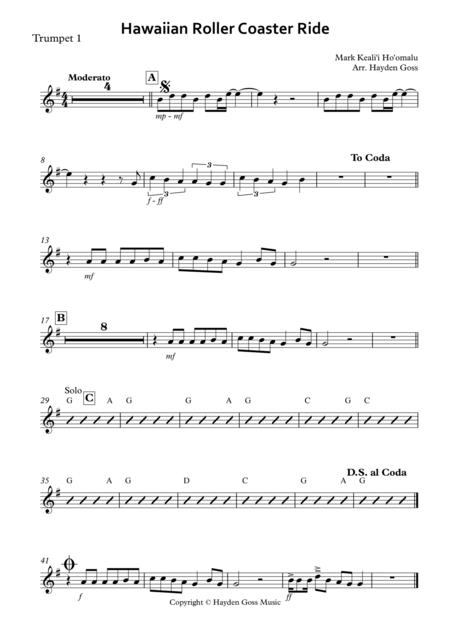 Hawaiian Roller Coaster Ride Sheet Music