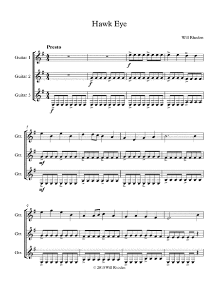 Hawk Eye Sheet Music