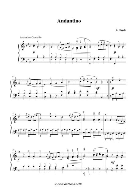 Free Sheet Music Haydn Andandino Icanpiano Style