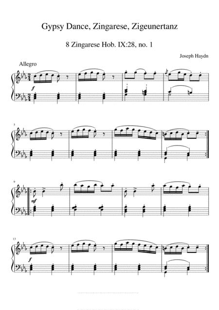 Haydn Gypsy Dance Complete Version Sheet Music