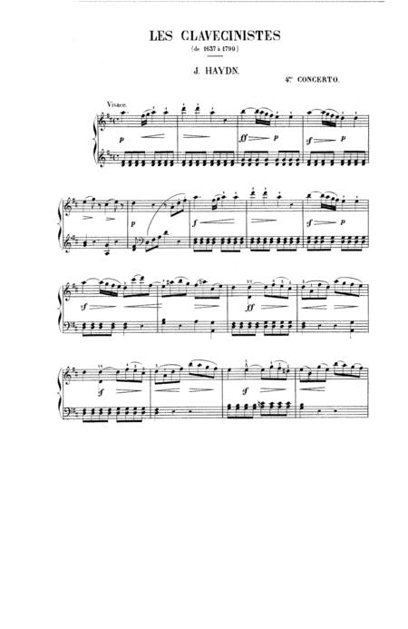 Haydn Keyboard Concerto In D Major Hob Xviii 11 Original Version Sheet Music