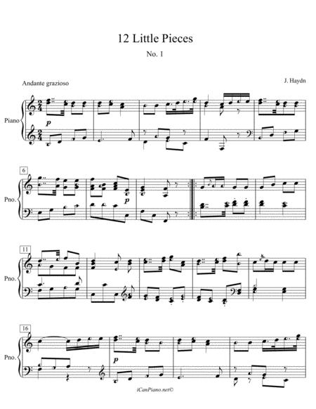 Free Sheet Music Haydn Little Piece No 1 Icanpiano Style