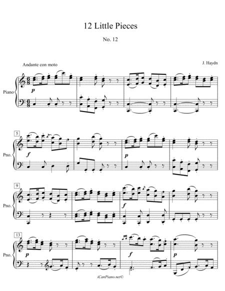 Haydn Little Piece No 12 Icanpiano Style Sheet Music