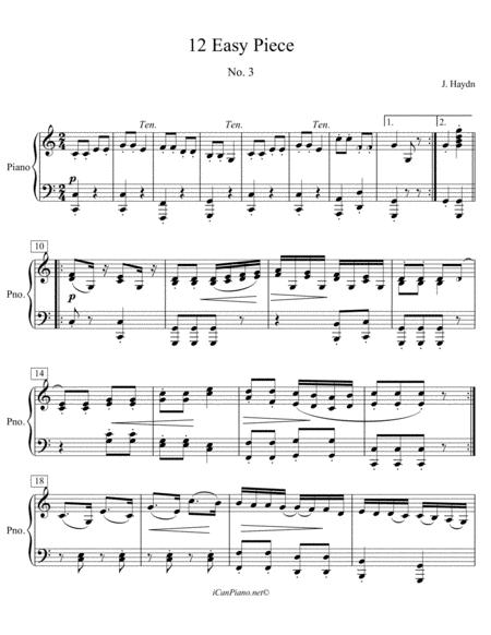 Haydn Little Piece No 3 Icanpiano Style Sheet Music