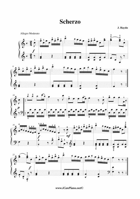 Haydn Sherzo Icanpiano Style Sheet Music