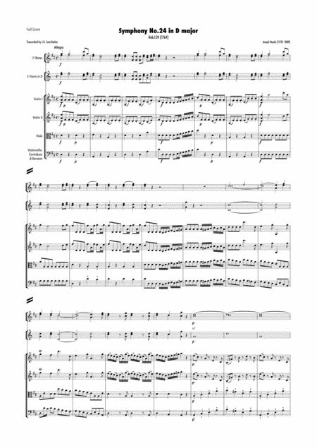 Free Sheet Music Haydn Symphony No 24 In D Major Hob I 24