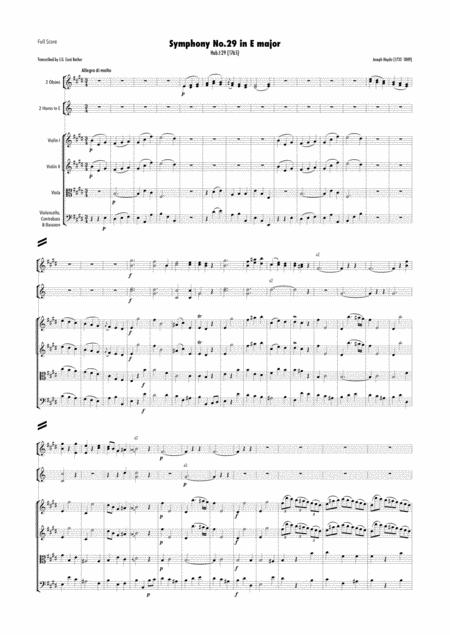 Haydn Symphony No 29 In E Major Hob I 29 Sheet Music