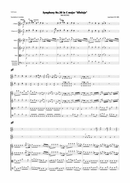 Free Sheet Music Haydn Symphony No 30 In C Major Hob I 30 Alleluja