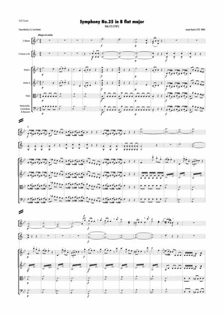 Haydn Symphony No 35 In B Flat Major Hob I 35 Sheet Music