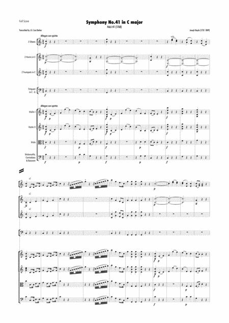 Free Sheet Music Haydn Symphony No 41 In C Major Hob I 41