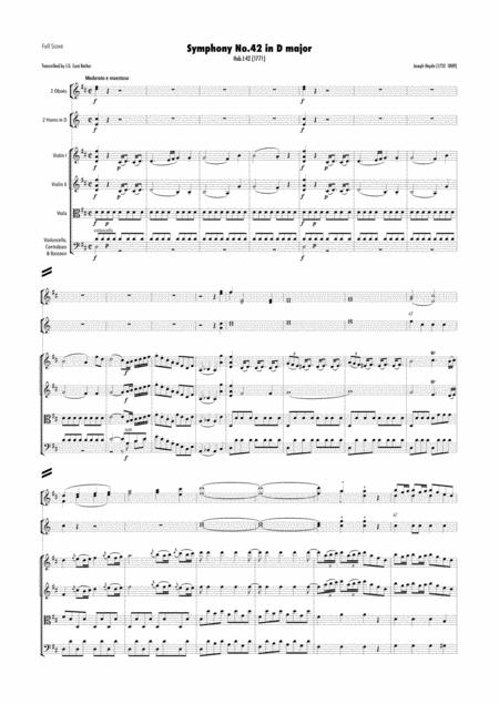 Haydn Symphony No 42 In D Major Hob I 42 Sheet Music