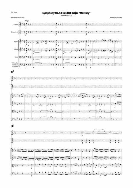 Haydn Symphony No 43 In E Flat Major Hob I 43 Mercury Sheet Music