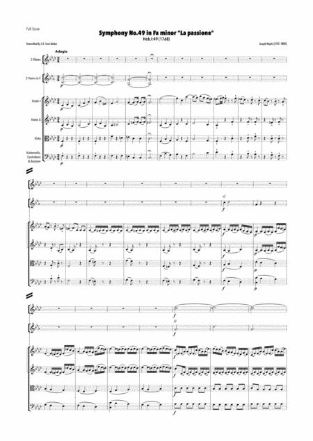 Haydn Symphony No 49 In F Minor Hob I 49 La Passione Sheet Music