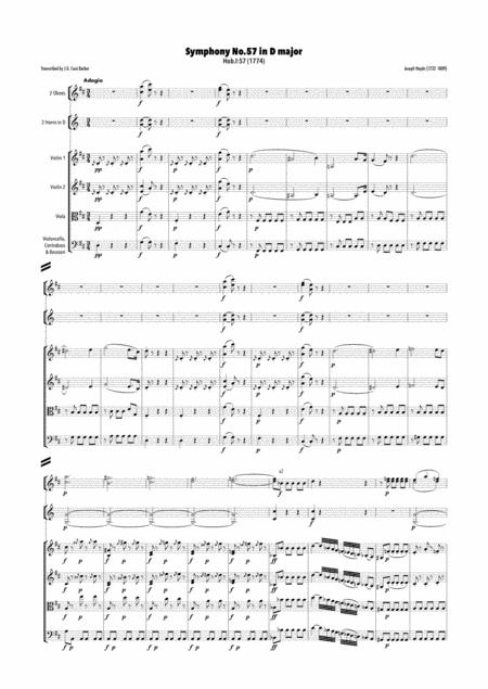 Free Sheet Music Haydn Symphony No 57 In D Major Hob I 57