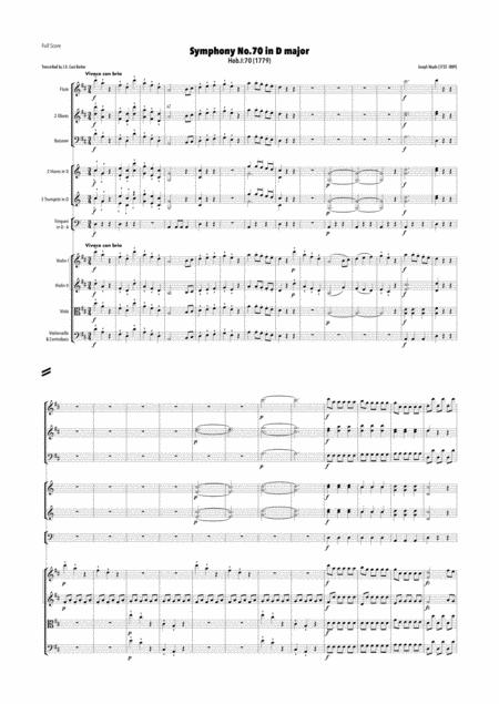 Free Sheet Music Haydn Symphony No 70 In D Major Hob I 70