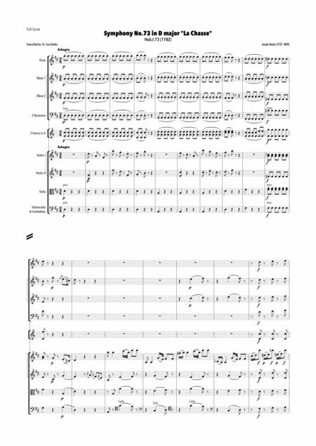 Haydn Symphony No 73 In D Major Hob I 73 La Chasse Sheet Music