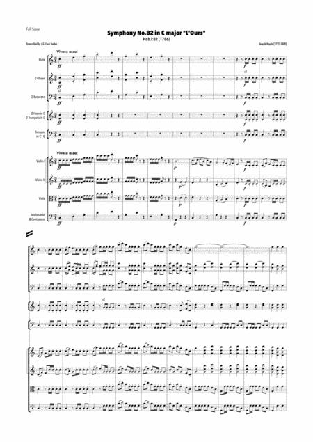 Free Sheet Music Haydn Symphony No 82 In C Major Hob I 82 L Ours