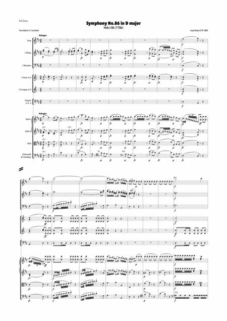 Free Sheet Music Haydn Symphony No 86 In D Major Hob I 86