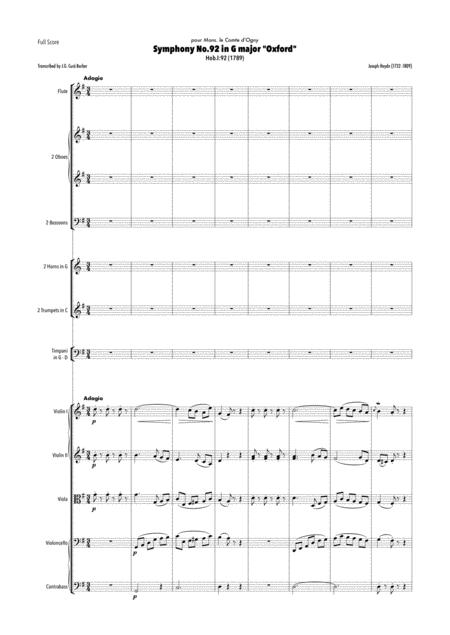 Free Sheet Music Haydn Symphony No 92 In G Major Hob I 92 Oxford