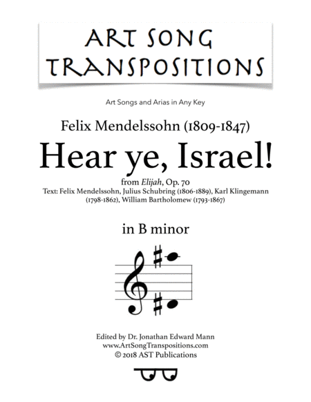 Hear Ye Israel B Minor Sheet Music