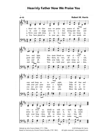 Heav Nly Father Now We Praise You Sheet Music