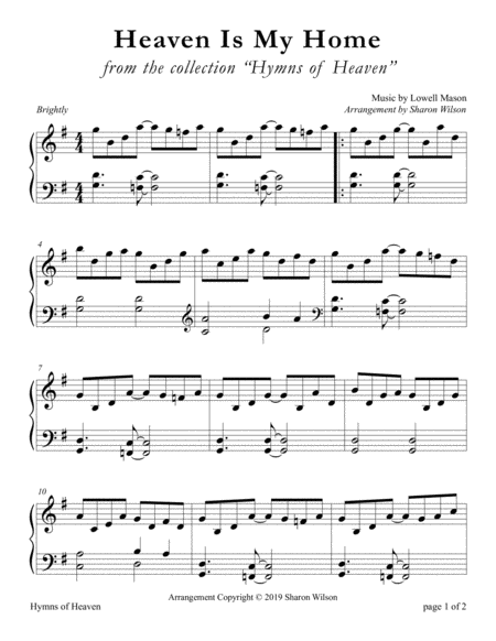 Free Sheet Music Heaven Is My Home Large Print Piano Solo