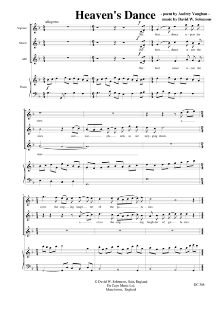 Heavens Dance High Voices Sheet Music