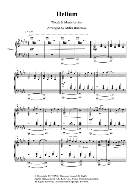 Free Sheet Music Helium