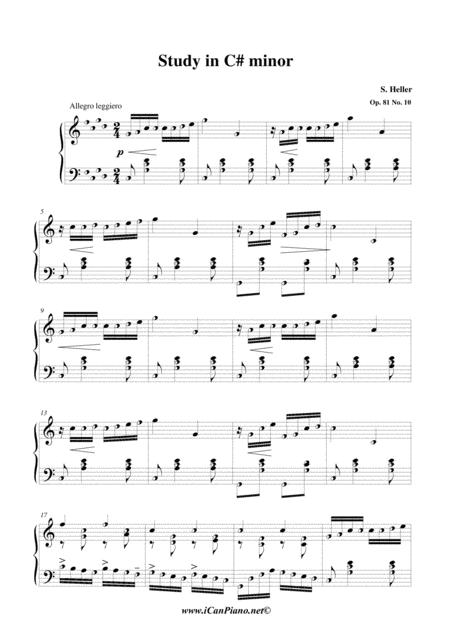 Free Sheet Music Heller Study Op 81 No 10 Icanpiano Style