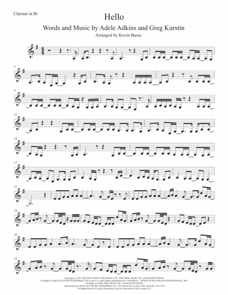 Hello Clarinet Sheet Music