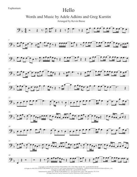 Free Sheet Music Hello Euphonium