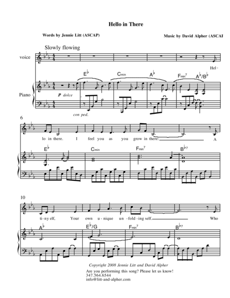 Free Sheet Music Hello In There