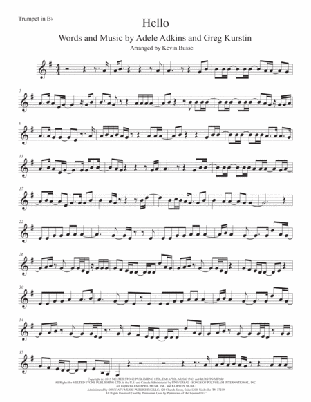 Hello Trumpet Sheet Music