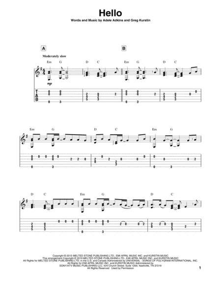 Free Sheet Music Hello