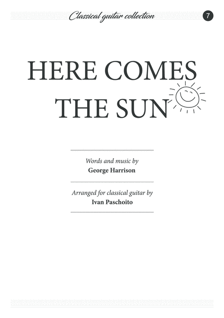 Here Comes The Sun Classical Guitar Sheet Music