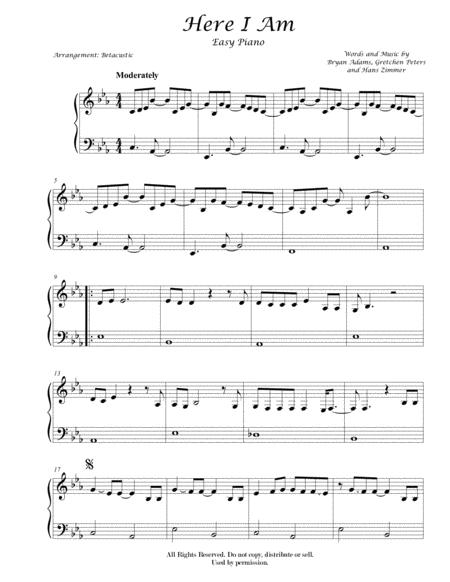 Free Sheet Music Here I Am Spirit Sheet Music Easy