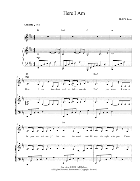 Here I Am Sheet Music