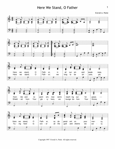 Free Sheet Music Here We Stand O Father